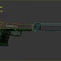 Modern Tactical Black Pistol With Silencer Metal Frame And Ergonomic Grip