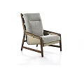 Modern Accent Chair with Wooden Frame and Light Gray Comfortable Cushion