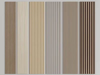 Vertical Striped Wall Design With Various Neutral Colors For Modern Interior Decor 3d model