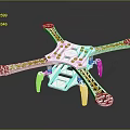Silver Quadcopter Drone With Modern Metal Frame And Landing Gear Structure