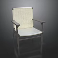 Stylish Single Chair With Woven Back And Seat Wooden Armrests Modern Design And Comfortable Structure