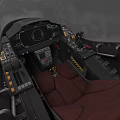 Fighter Jet Cockpit Interior with Advanced Dashboard Control Panel and Red Seats 3d model