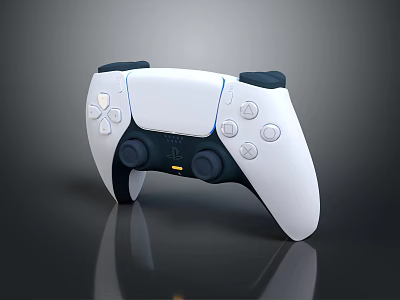 Wireless White And Black Game Controller Entertainment Device With Ergonomic Grips And Buttons 3d model