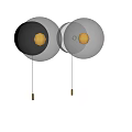 Modern Wall Lights With Black Silver Frame And Round White Shade Design 3d model