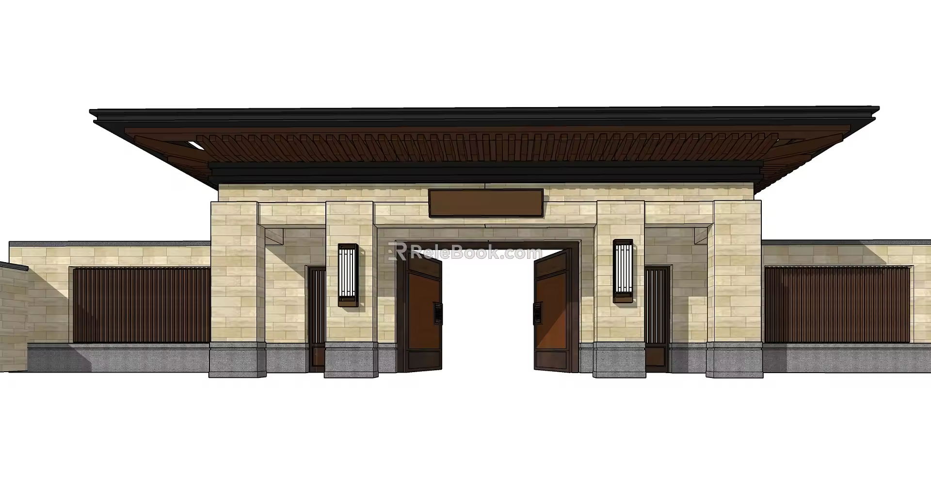 new chinese style gate 3d model