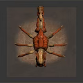 Red Mythical Scorpion Creature Character With Detailed Exoskeleton And Sharp Claws 3d model