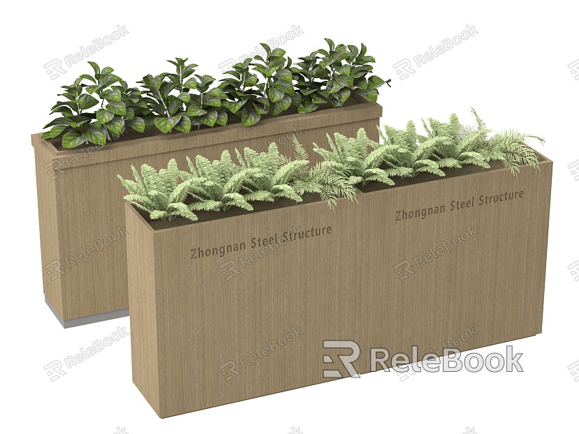 plant flower box green plant model