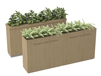 plant flower box green plant 3d model