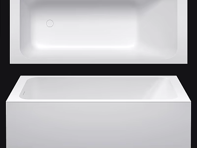 Modern White Rectangular Bathtub Design With Clean Lines And Smooth Surface 3d model