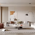 Living room multi-person sofa double sofa single sofa 3d model