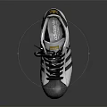 White Casual Sneakers With Black Stripes And Gray Laces For Daily Wear