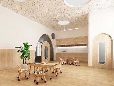 Modern Kindergarten Nursery 3d model