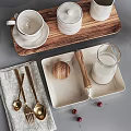 Quiet tableware decoration combination 3d model