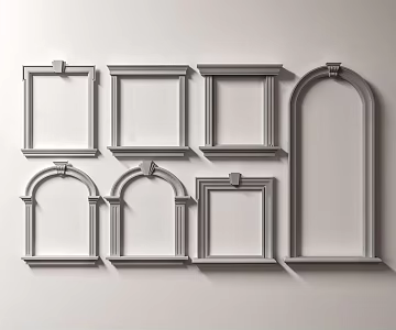 European style window cover classical window cover 3d model