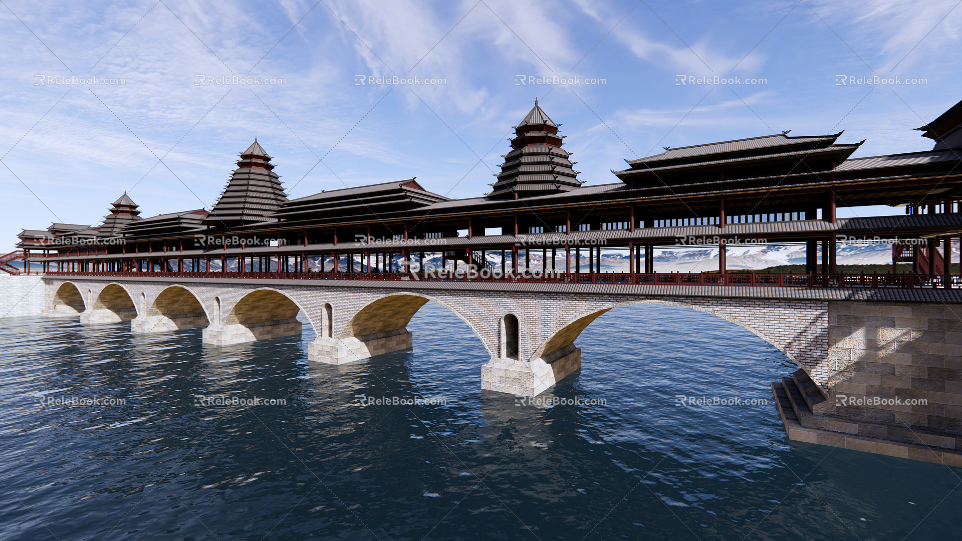 Tujia Rain Bridge 3d model