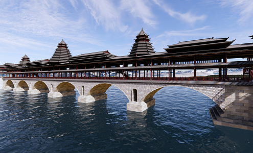 Tujia Rain Bridge 3d model