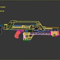 Futuristic Green Sci Fi Weapon With Streamlined Body And Ergonomic Grip