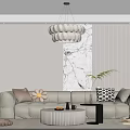 Modern Living Dining Area With Beige Sofa Round Coffee Table And Chic Decor