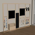 Display Rack Modern Silk Scarf Display Rack 3d model