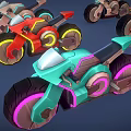 Colorful Futuristic Motorcycles With Neon Glowing Wheels And Unique Design