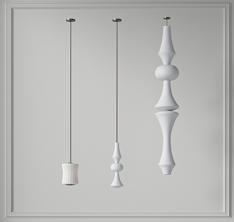 Cream wind chandelier 3d model