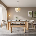 The restaurant table and chair combination 3d model