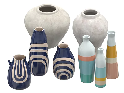 Vase china vase pottery jar bottle 3d model