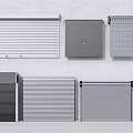 Various Roller Shutter Designs With Different Colors And Textured Patterns 3d model