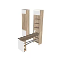 Modern Wooden White Functional Furniture With Shelves Desk And Cabinet