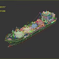 Modern engineering ship, digging ship, gold mining ship 3d model