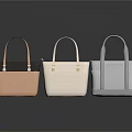 Minimalist Lifestyle Handbags In Light Brown Ivory And Light Gray Tote Design With Metal Accents