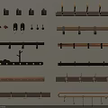 Various Wall Mounted Hooks in Wooden and Metal Designs for Home Organization