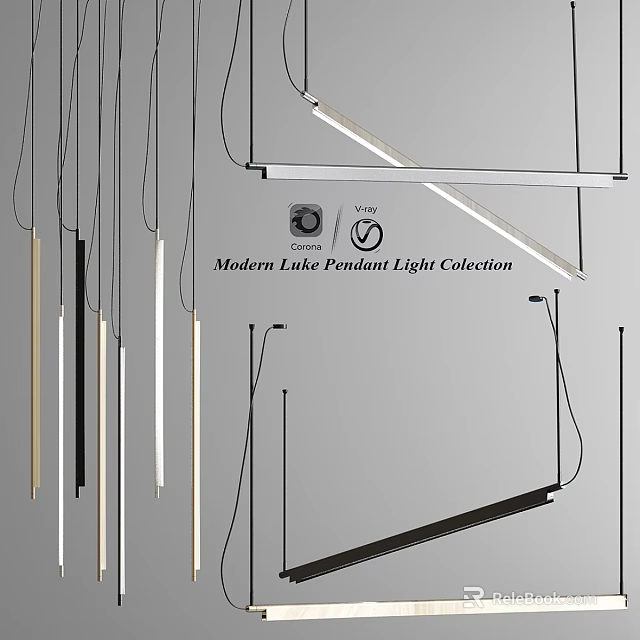 Modern Lake Pendant Light Collection Featuring Sleek Linear Designs And Contemporary Styles 3d model 