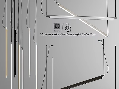 Modern Lake Pendant Light Collection Featuring Sleek Linear Designs And Contemporary Styles 3d model