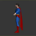 Superman Iconic Game Movie Character With Blue Suit Red Cape And Yellow Emblem