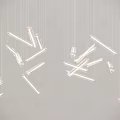 Modern Chandelier With Multiple Sleek Hanging Tubes In Interior Design 3d model