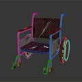 Sturdy Wheelchair With Stainless Steel Frame Red Upholstered Seat And Armrests