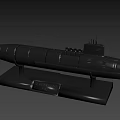 Military Submarine Model On Display Stand With Detailed Structure Design 3d model