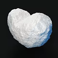 White Heart Shaped Object With Textured Surface On Black Background 3d model