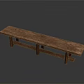 Rustic Wooden Bench With Natural Grain Simple Design For Home Furniture
