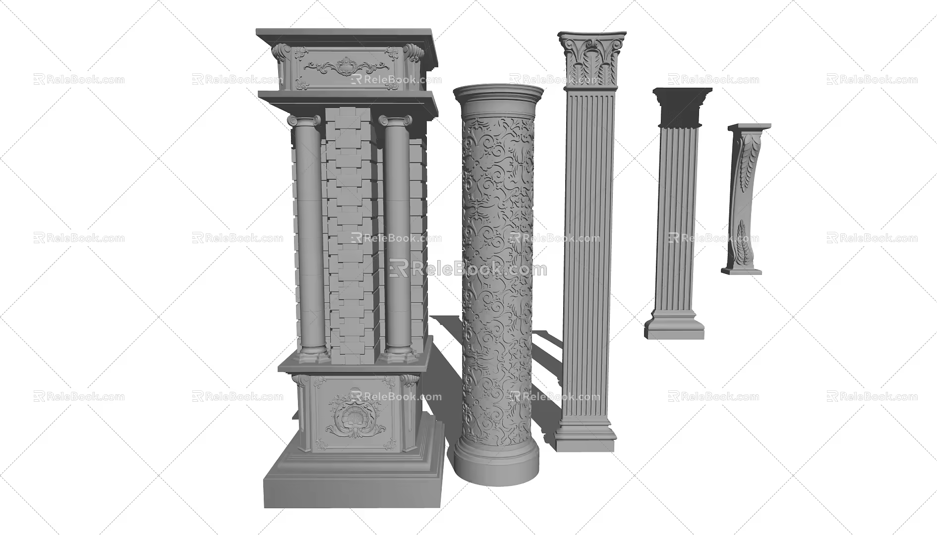 European Roman Column 3d model