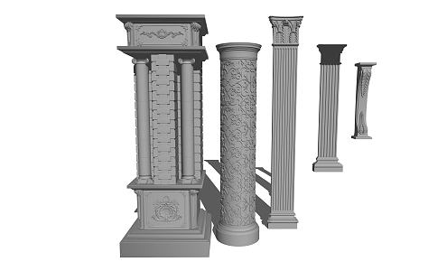 European Roman Column 3d model