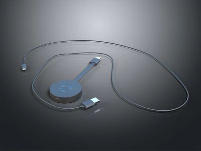 Practical USB Cable Organizer With Round Base And Long Flexible Cord Design 3d model