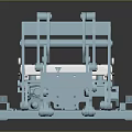 Structural Industrial Machinery Part Featuring Metal Frame White Components and Blue Sections