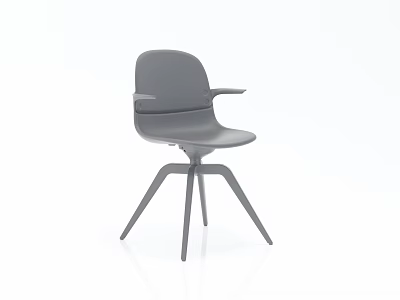 Stylish Modern Gray Lounge Chair Featuring Armrests And Three Legged Base 3d model