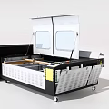 Industrial Laser Cutting Machine With Open Lids Transparent Windows Worktable And Control Panel 3d model