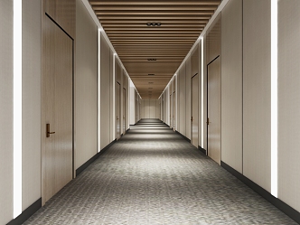 Modern Hotel Away Hotel Corridor 3d model