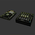 DJ Controller and Mixer Black Electronic Equipment with Knobs Buttons and Display Screen
