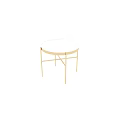 Elegant Modern Round Coffee Table With Gold Metal Crossed Legs And Textured Marble Top