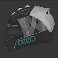 Black Racing Helmet With Mercedes Monster Energy Petronas EPSON And Nico Branding